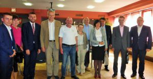 Delegacja powiatu zielonogrskiego w bielskim starostwie