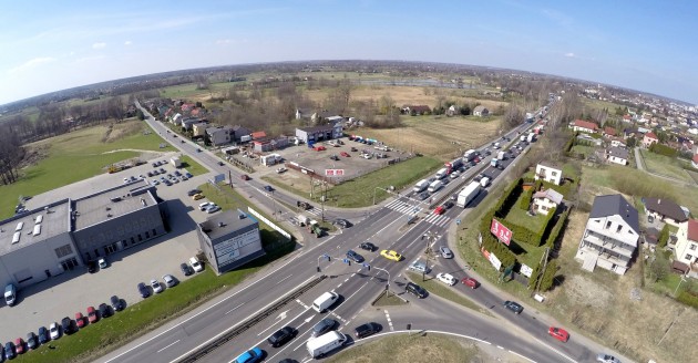 Skrzyżowanie DK1 z ulicą Ligocką w Czechowicach-Dziedzicach